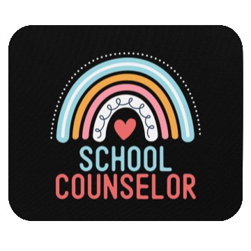 Discover Funny School Counselor Rainbow Appreciation Back Mouse Pads