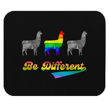 Discover Llama Alpaca LGBTQ Gay Pride Rainbow Flag Differen Mouse Pads