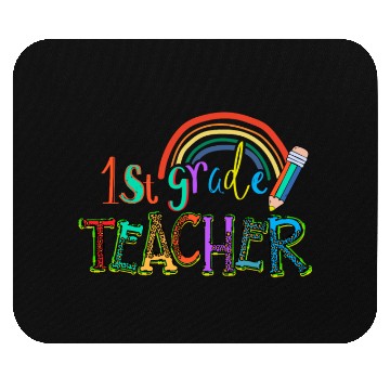 Discover Leopard 1st Grade Teacher Rainbow Mouse Pads