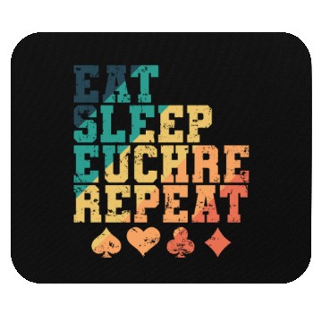 Discover Eat Sleep Euchre Repeat Deck of Cards playing Card Mouse Pads