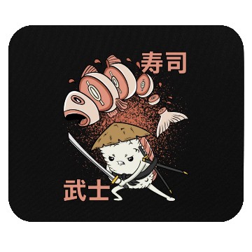 Discover Funny Retro Sushi Samurai Sushi Warrior Ninja Move Mouse Pads