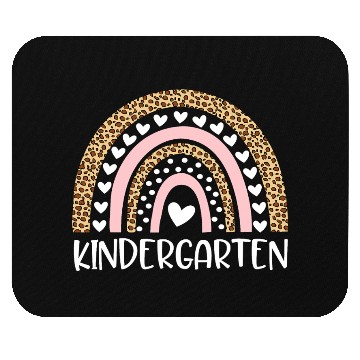 Discover Kindergarten Teacher Leopard Rainbow Teacher Back Mouse Pads