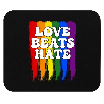 Discover LGBTQIA+ Rainbow Pride Flag Love Beats Hate Mouse Pads