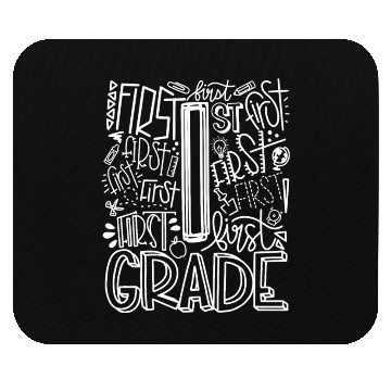 Discover 1st Grade Typography Team First Grade Teacher Back Mouse Pads
