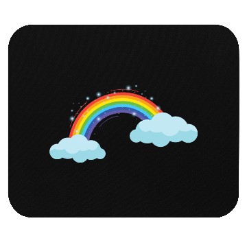 Discover Colorful Rainbow With Clouds Mouse Pads