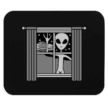 Discover window ufo alien night Mouse Pads