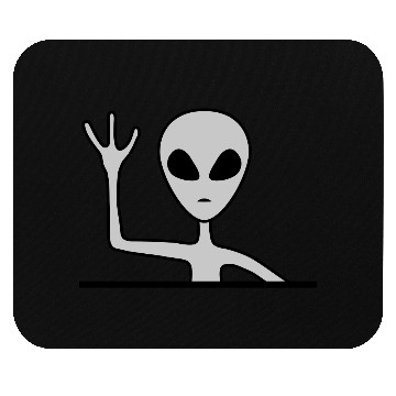 Discover Gray male alien waving Mouse Pads
