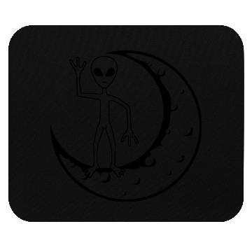 Discover Standing moon alien waving Mouse Pads