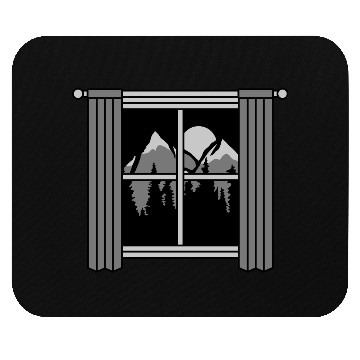 Discover moon mountains view window Mouse Pads