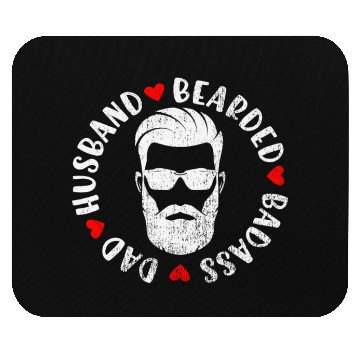 Discover Dad Husband Bearded Badass Mouse Pads
