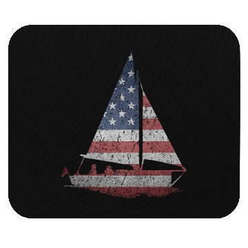 Discover Distressed Stars Stripes Sailboat Sailing Adventur Mouse Pads