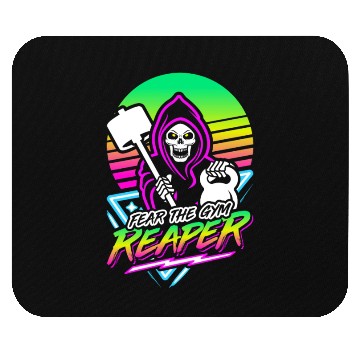 Discover Fear The Gym Reaper Fitness Retro Neon Synthwave Mouse Pads