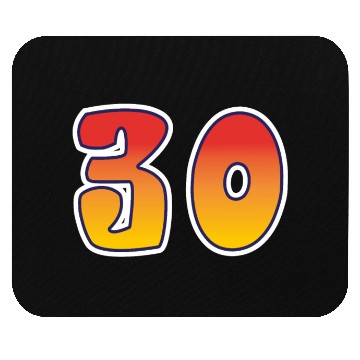 Discover Number 30 Red - Orange Design Mouse Pads