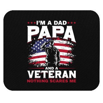 Discover Dad Papa US Veteran Patriotic Father Soldier Mouse Pads