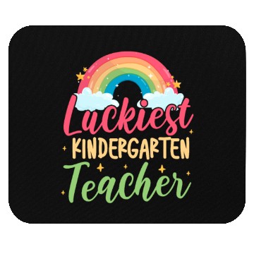 Discover Luckiest Kindergarten Teacher Rainbow Mouse Pads