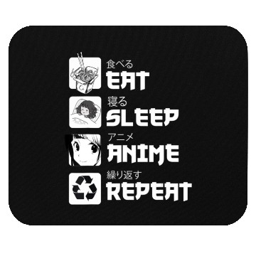 Discover Awesome Anime Eat Sleep Anime Repeat Teenager Mouse Pads