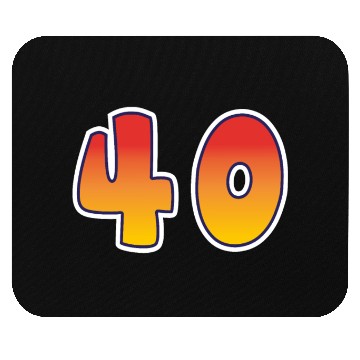 Discover Number 40 Red - Orange Design Mouse Pads