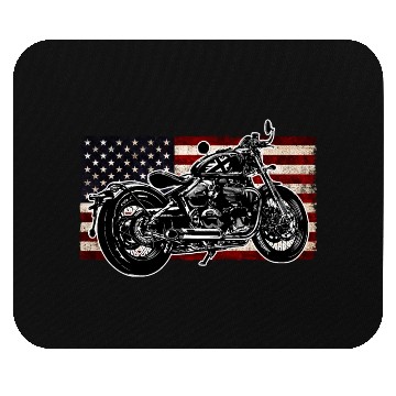 Discover Distressed Flag Vintage Bobber Bike Motorcycle Mouse Pads