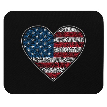 Discover US Patriotic Heart with US FLAG 4th of july Mouse Pads