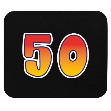Discover Number 50 Red - Orange Design Mouse Pads