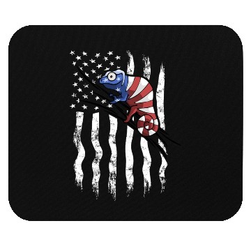 Discover US Flag Patriotic American Chameleon in Stars Mouse Pads