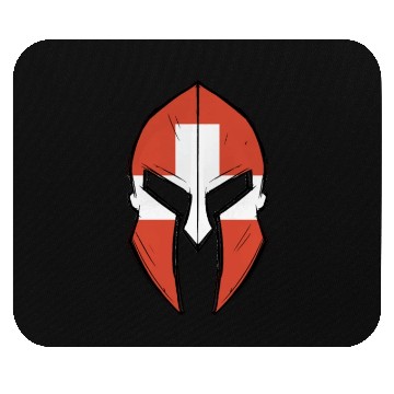 Discover Switzerland flag in Spartan warrior Helmet Mouse Pads