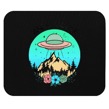 Discover Stay weird UFO art Mouse Pads