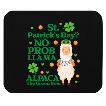 Discover St. Patrick's Day? No Prob Llama Alpaca Green Beer Mouse Pads
