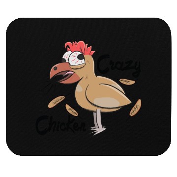 Discover Crazy Shocked Farm Chicken Funny Cartoon White Mouse Pads