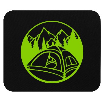 Discover circle mountains camping forest Mouse Pads