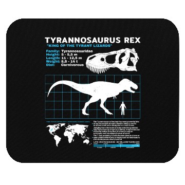 Discover Tyrannosaurus Rex fact sheet Mouse Pads