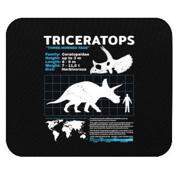 Discover triceratops fact sheet Mouse Pads