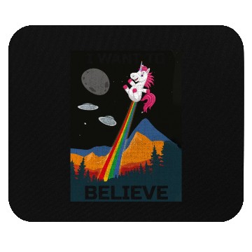 Discover Unicorn "I Want To Believe" UAP Outfit Alien Ufo Mouse Pads