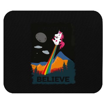 Discover Unicorn "I Want To Believe" UAP Outfit Alien Ufo Mouse Pads
