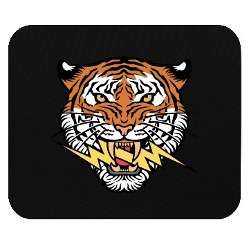 Discover Tiger face and lightning bolt Mouse Pads