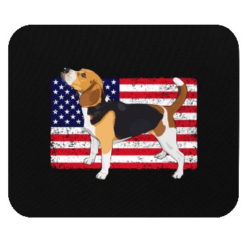Discover Patriotic US Flag Beagle Mouse Pads