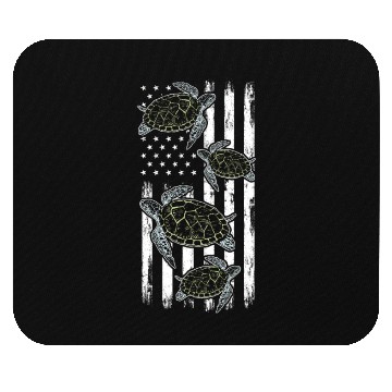 Discover Sea Turtles US Flag Turtles American Flag Turtles Mouse Pads