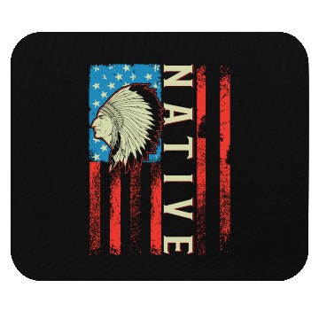 Discover Native American Flag Chief Traditional US Mouse Pads