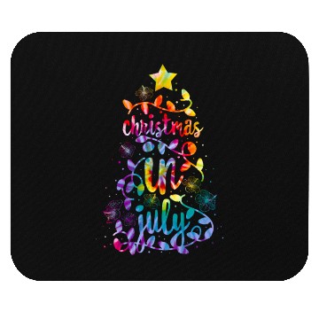 Discover Christmas In July Colorful Xmas Tree Lights Mouse Pads
