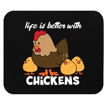 Discover Life Is Better with Chickens Cartoon Funny Hen Mouse Pads