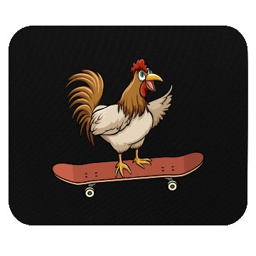 Discover Skateboard Chicken Skateboarding Farm Animal Mouse Pads