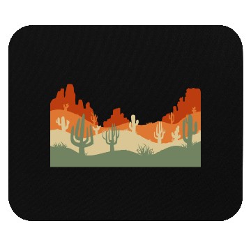 Discover Retro Western Cactus Desert Cowboy Mouse Pads