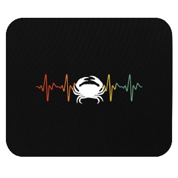 Discover Retro Crab Heartbeat Mouse Pads