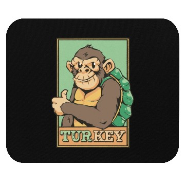 Discover TURKEY = TURTLE + MONKEY FUNNY ANIMALS Mouse Pads