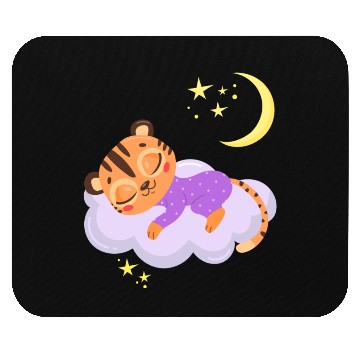 Discover sleeping cute tiger on a cloud Mouse Pads