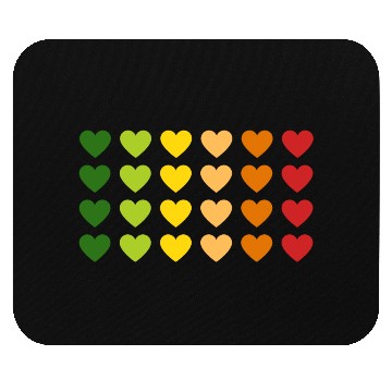 Discover Hearts - Autumn Gradient, Green to Red Mouse Pads