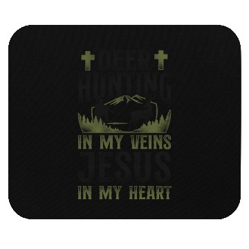 Discover Buck Deer Hunting Hunter Jesus Mouse Pads