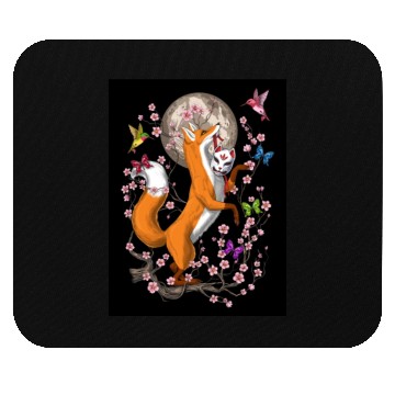 Discover Fox Japanese Cherry Blossom Mouse Pads
