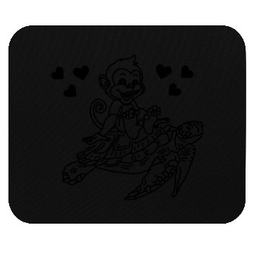 Discover Turtle And Monkey Funny Monkey Turtle Mouse Pads