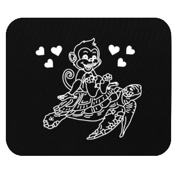 Discover Sea Turtle And Monkey Lover - Funny Monkey Turtle Mouse Pads